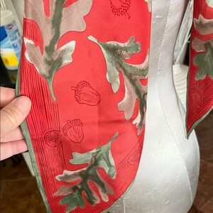 Vera Neumann Red Acorn Silk Scarf